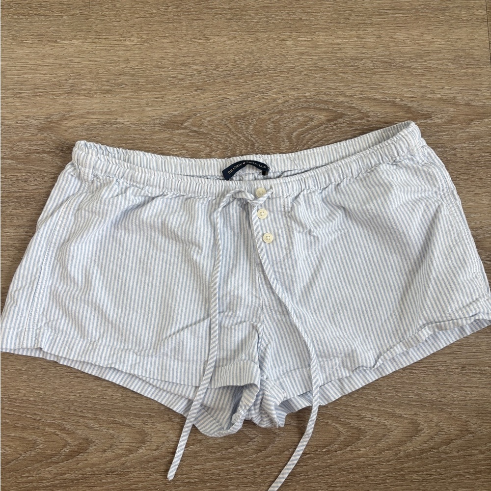 Brandy Melville blue and white Striped boxer Shorts